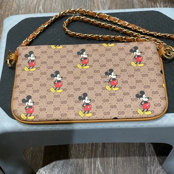Gucci Brown Mini Bag with Mickey Mouse Print - Picture 2 of 7